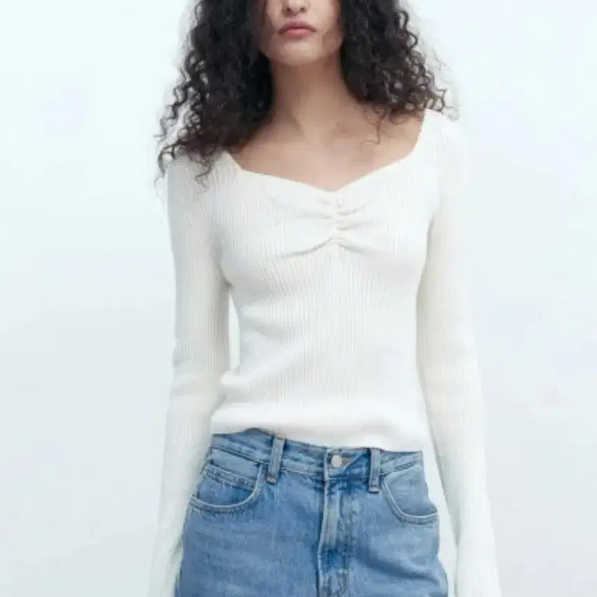 [BUNJANG] For Your Eyes Only Moire Knit Ivory / 1회착용) 포유어아이즈온리 moire knit 아이보리