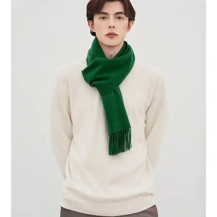 [BUNJANG] Cashmere Muffler Green / 내몽고산100% 캐시미어 머플러 그린 정가10만원대