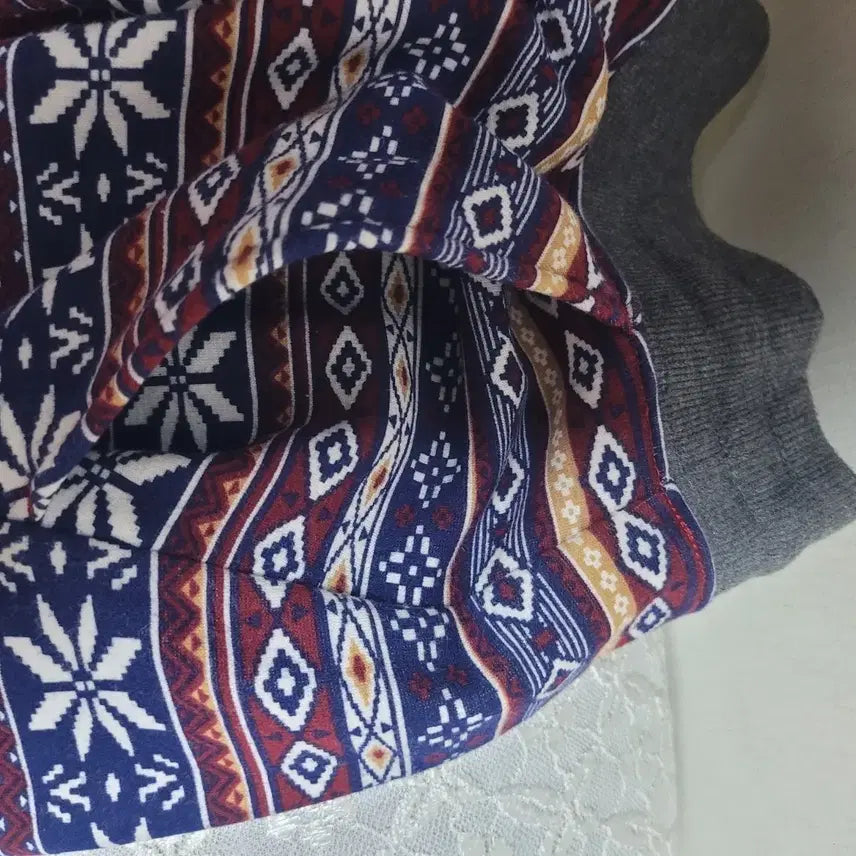 [BUNJANG] Ethnic Pattern Fleece Midi Skirt / 에스닉 패턴 기모치마F