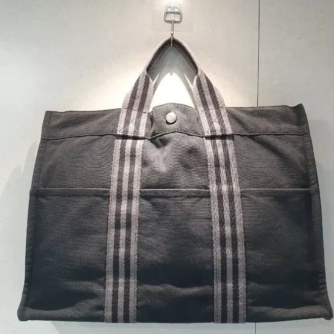[BUNJANG] HERMES Furuto MM Canvas Tote Bag / HERMES 에르메스 정품 블랙 후루토 MM 캔버스 토트백