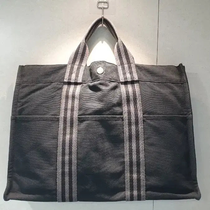 [BUNJANG] HERMES Furuto MM Canvas Tote Bag / HERMES 에르메스 정품 블랙 후루토 MM 캔버스 토트백