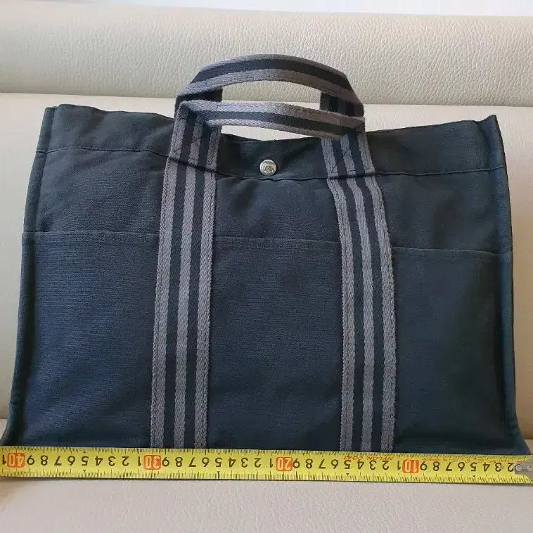 [BUNJANG] HERMES Furuto MM Canvas Tote Bag / HERMES 에르메스 정품 블랙 후루토 MM 캔버스 토트백