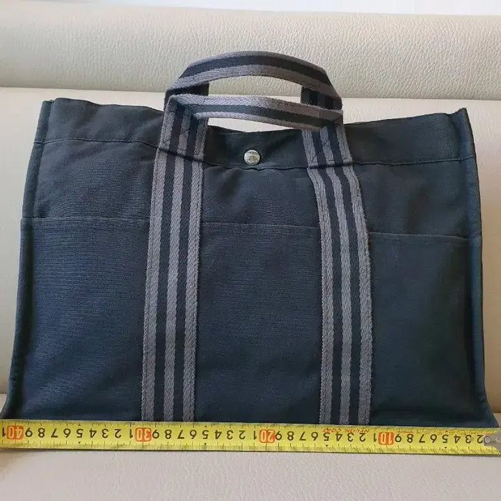 [BUNJANG] HERMES Furuto MM Canvas Tote Bag / HERMES 에르메스 정품 블랙 후루토 MM 캔버스 토트백