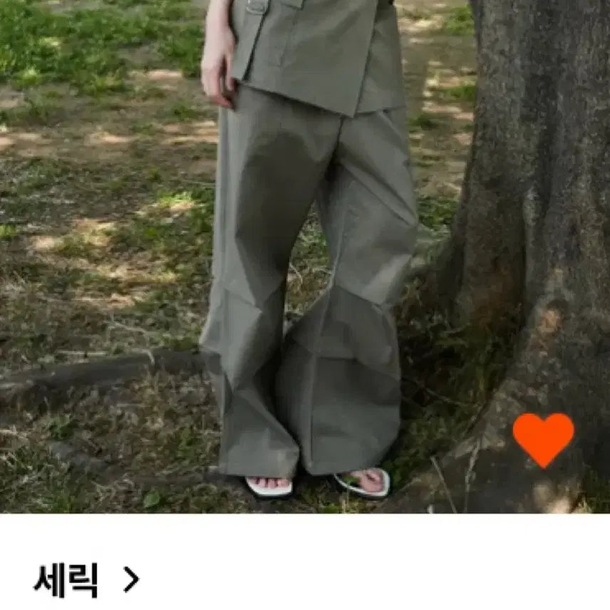 [BUNJANG] Seric 2-Way Skirt Pants Khaki / 세릭 2way 스커트 팬츠 카키