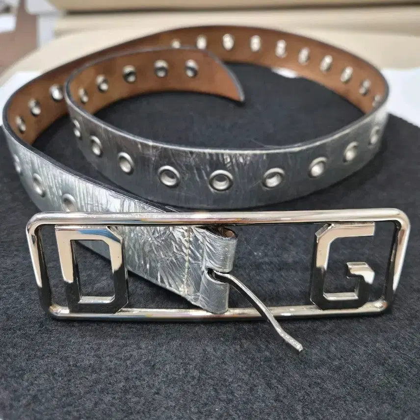 [BUNJANG] DOLCE&amp;GABBANA DG Silver Belt / DOLCE&amp;GABBANA 돌체앤가바나 정품 DG 실버 벨트