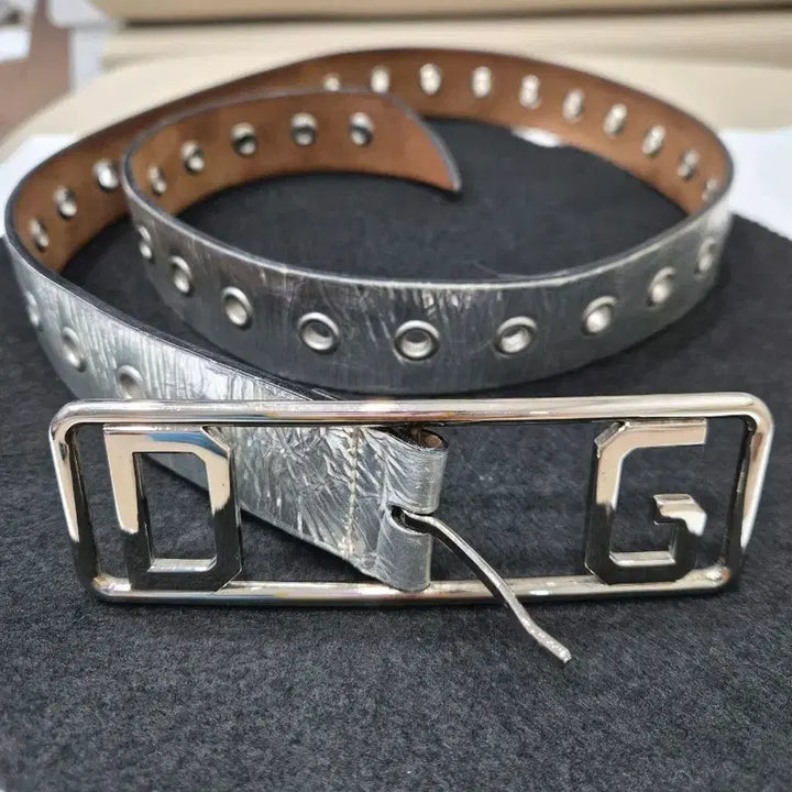 [BUNJANG] DOLCE&amp;GABBANA DG Silver Belt / DOLCE&amp;GABBANA 돌체앤가바나 정품 DG 실버 벨트