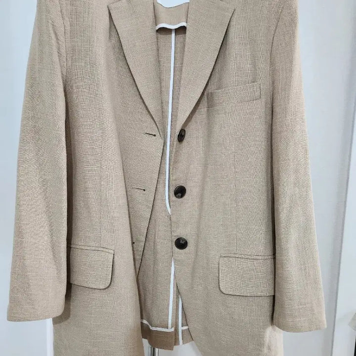 [BUNJANG] Helder Beige 100% Linen Blazer / 헬더 베이지 린넨100 블레이저s 기장 76 팔길이 55 정도
