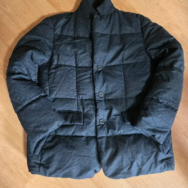 [BUNJANG] Quilted Padded Jacket Charcoal / 퀼팅 스타일 차콜색 패딩 자켓
