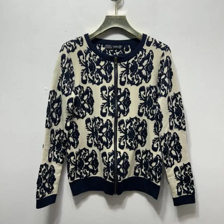 [BUNJANG] Zara Flower Pattern Zip-Up Cardigan / 자라 플라워 패턴 집업 가디건