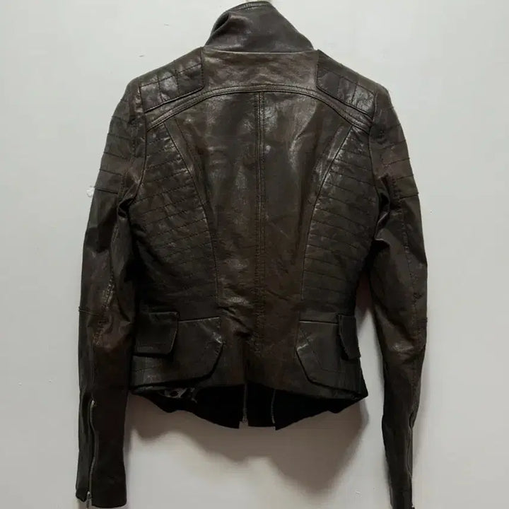 [BUNJANG] VOV Brown Leather Rider Jacket / VOV 브라운 가죽 라이더 자켓 양가죽 S