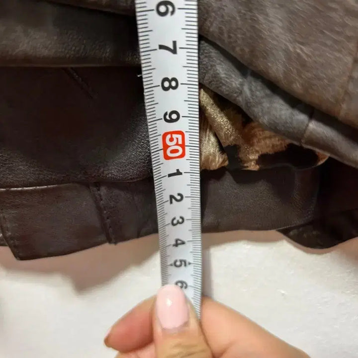 [BUNJANG] VOV Brown Leather Rider Jacket / VOV 브라운 가죽 라이더 자켓 양가죽 S