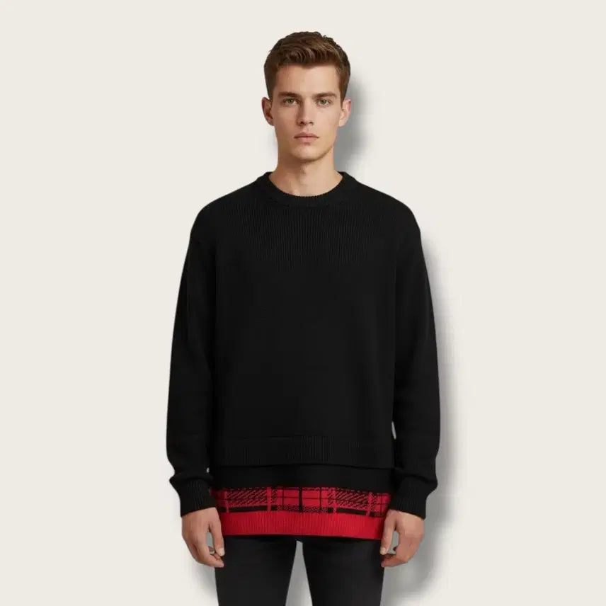 [BUNJANG] Juun.J Layered Wool Sweater / S/ 준지 레이어드 울 스웨터 니트