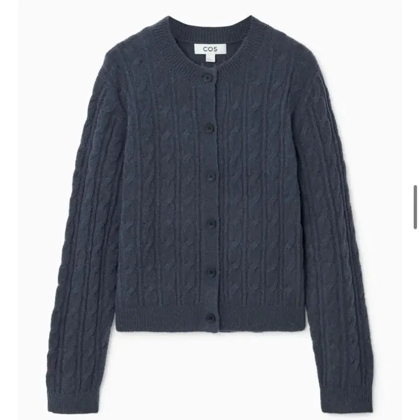 [BUNJANG] COS Cable Knit Cardigan Navy Small / 새상품) COS 코스 케이블 꽈배기 니트 가디건