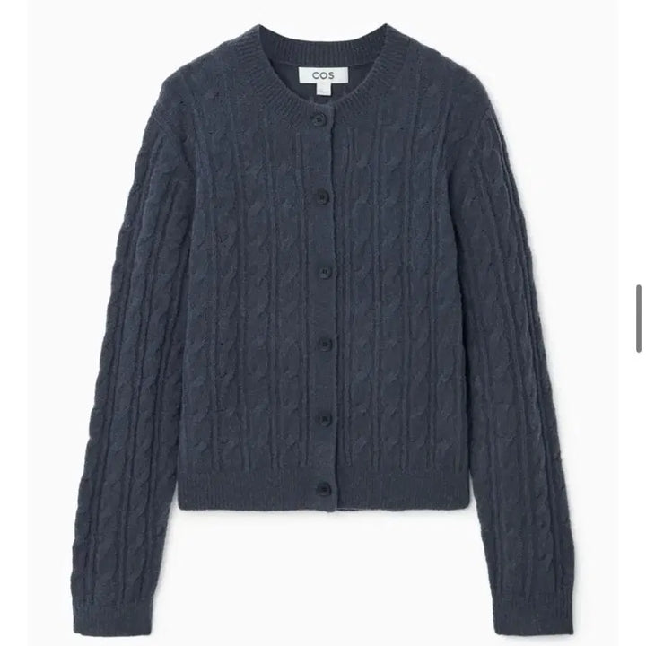 [BUNJANG] COS Cable Knit Cardigan Navy Small / 새상품) COS 코스 케이블 꽈배기 니트 가디건