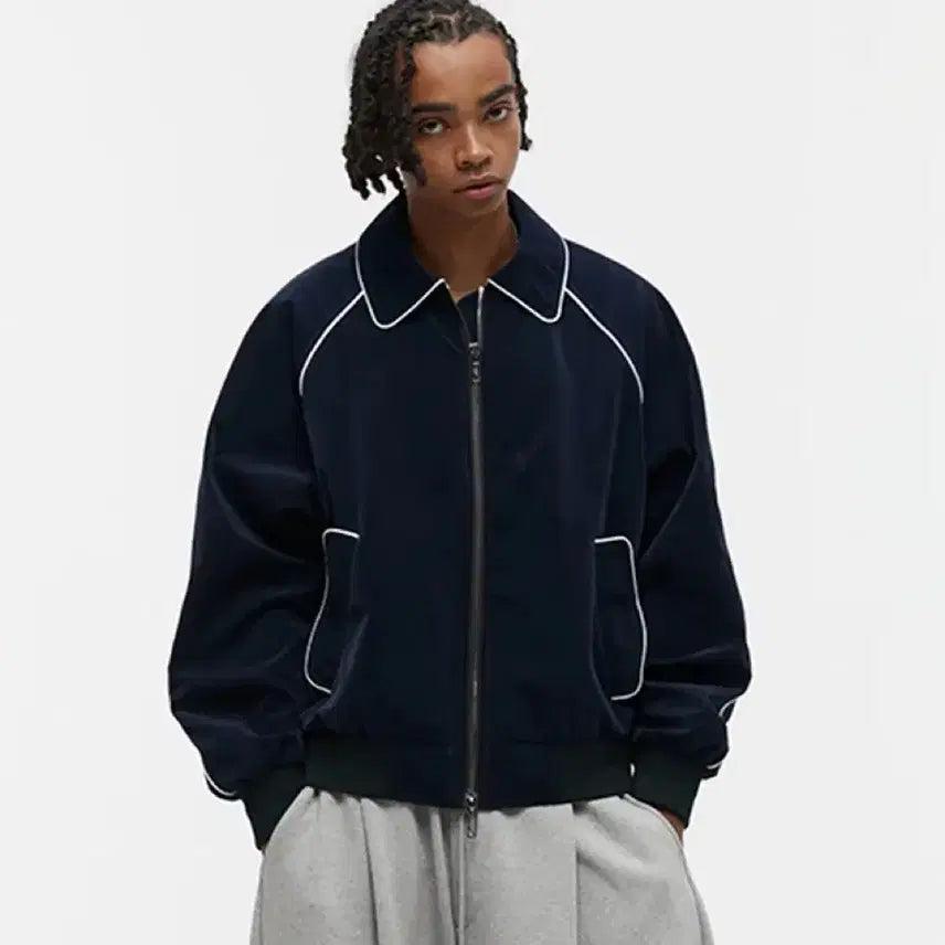 [BUNJANG] DNSR Corduroy Varsity Jacket Navy M / [새상품] DNSR 코듀로이 바시티 자켓 네이비 M