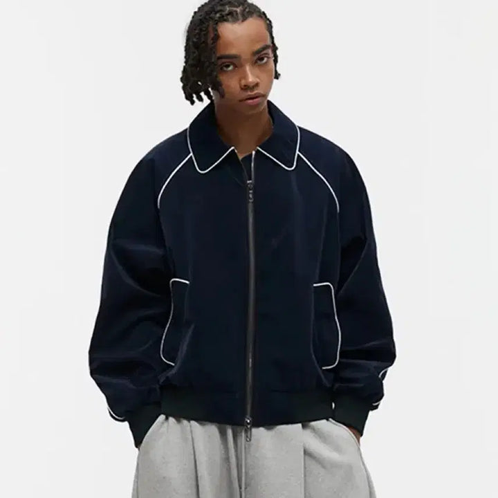 [BUNJANG] DNSR Corduroy Varsity Jacket Navy M / [새상품] DNSR 코듀로이 바시티 자켓 네이비 M