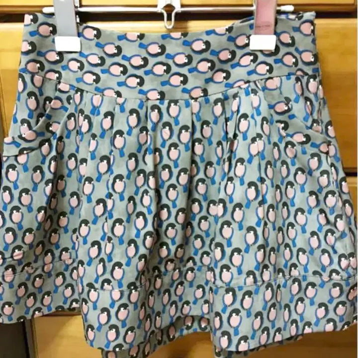[BUNJANG] Owl Pattern Flare Pleated Volume Skirt - New / 귀여운 부엉이 패턴 플레어 플리츠 볼륨 스커트 새제품
