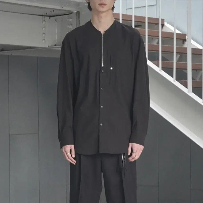[BUNJANG] Noir Tegs Zip-Up Shirt Size 48 / 노이어 테일러링 집업 셔츠 48사이즈