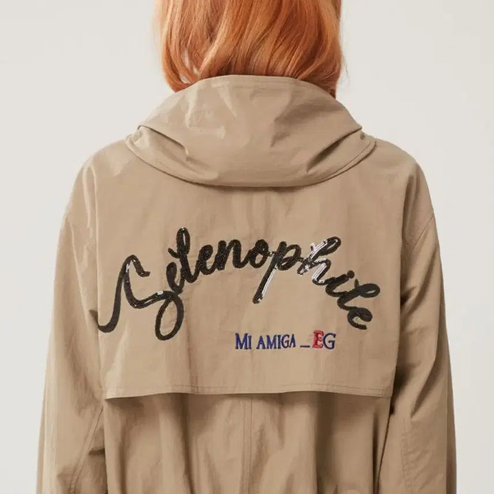 [BUNJANG] Egoist Spangle Lettering Short Field Jacket / 에고이스트 20년 바스락 스팽글 레터링 숏 야상 점퍼 스트링 벌룬 자켓