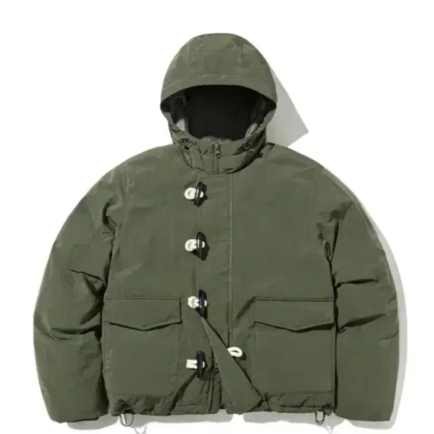 [BUNJANG] Filluminate Duffel Hooded Padded Jacket - Khaki / 필루미네이트 더플 후드 패딩-카키