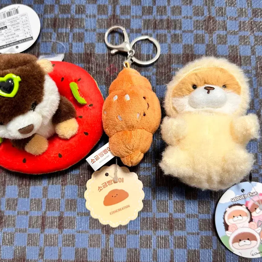 [BUNJANG] RatTube, Salt Bread, Woosoo Keychain Bundle Set / 랏코튜브, 소금빵빵이, 우소우소 인형키링 일괄판매