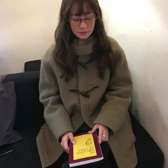[BUNJANG] MAZONE Alpaca Wool Half Duffle Coat Khaki / 마조네 알파카 울 하프 더플 코트 카키