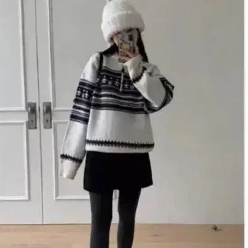 [BUNJANG] A Little Bit Wool Blend Half-Zip Knit / 얼리틀빗 울 혼방 반집업 니트