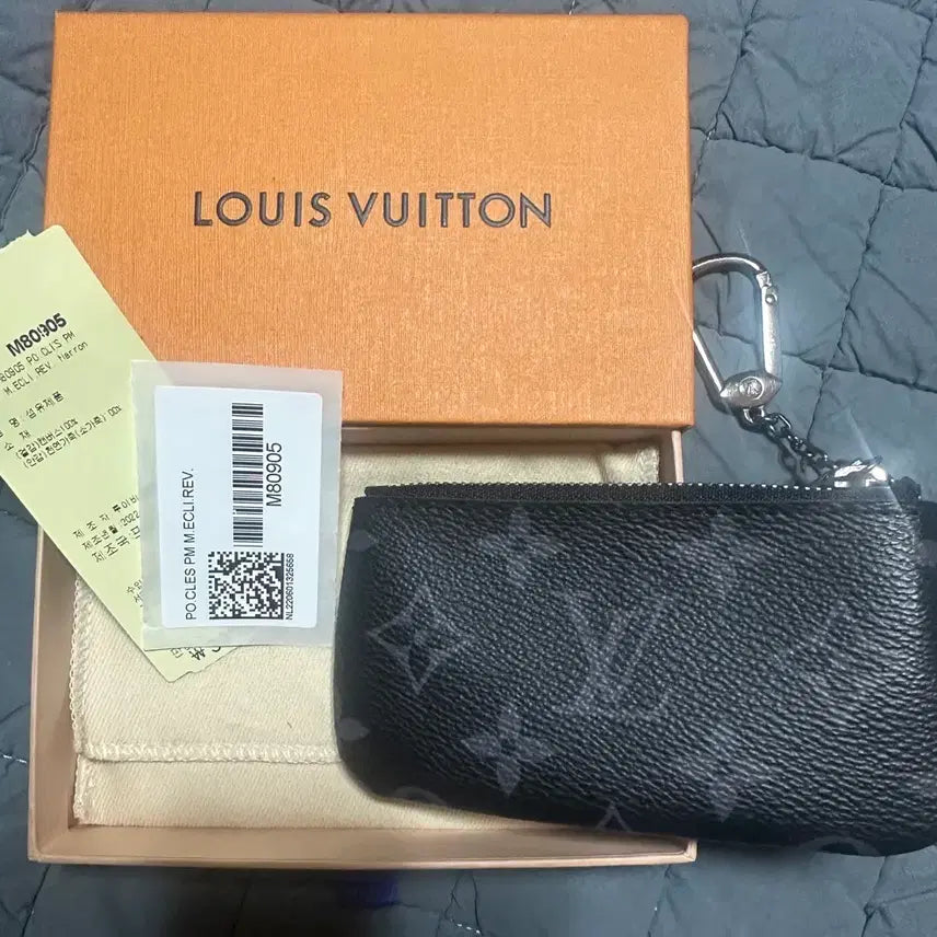 [BUNJANG] Louis Vuitton Monogram Eclipse Canvas Key Pouch Card Holder / 루이비통 키 파우치 카드지갑