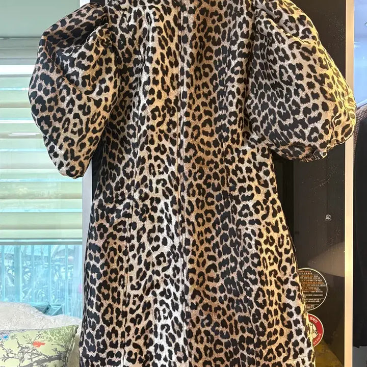 [BUNJANG] Ganni Leopard Puff Mini Dress / Ganni 가니 레오파드 퍼프 원피스