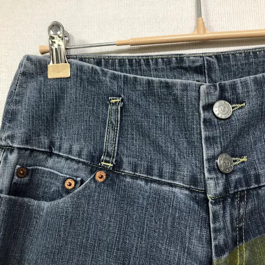 [SOLD OUT] (일본) 엔진즈 미치코코시노 여성 로우라이즈 와이드레그 프린팅 데님팬츠