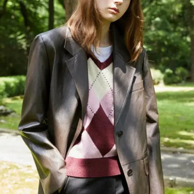 [BUNJANG] ON&amp;ON Oversized Leather Jacket / 23 온앤온 오버사이즈 레더 자켓 85