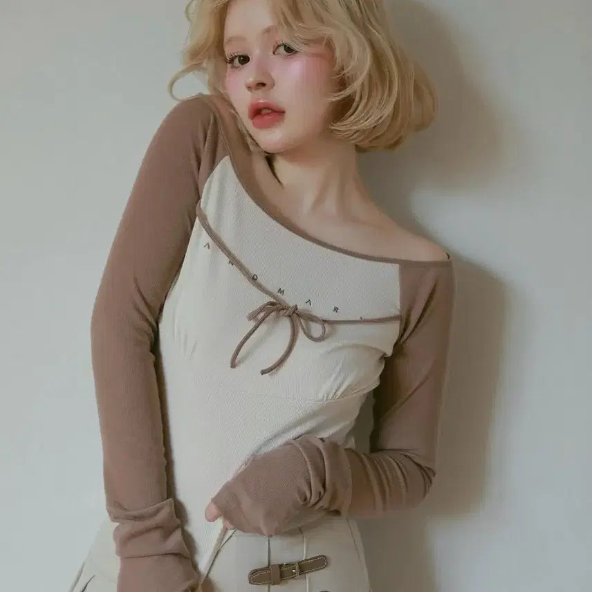 [BUNJANG] Andmary Ribbon Long Sleeve Top / Andmary alma ribbon tops 앤드마리 버블즈 스나계 피움