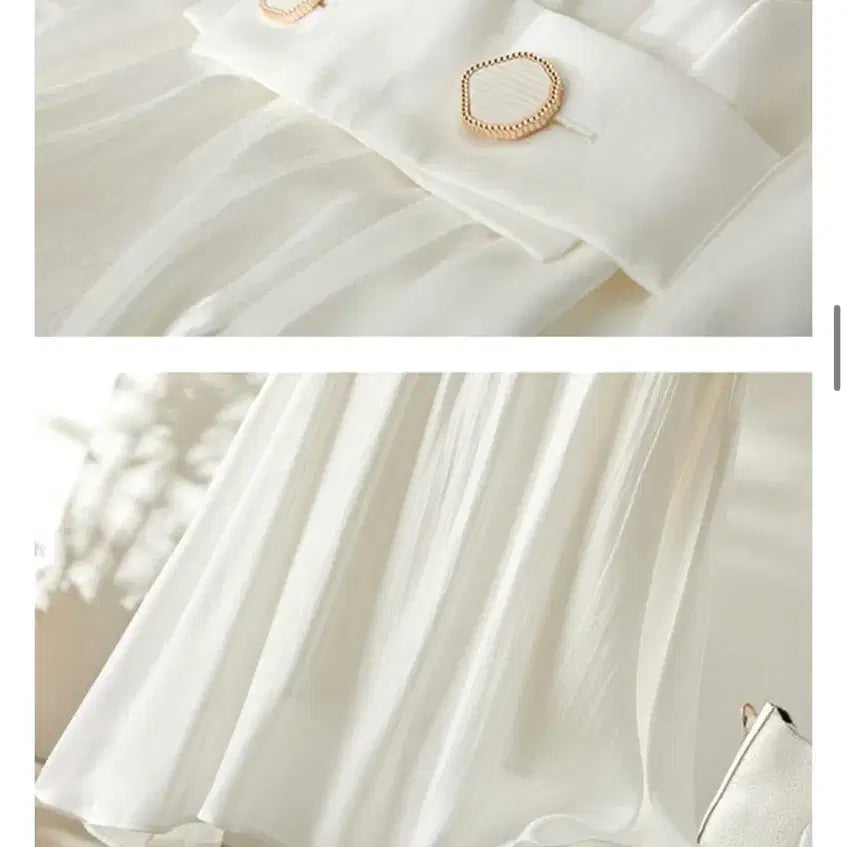 [BUNJANG] Satin White A-Line Long Dress / 새상품 샤틴 화이트 A라인 롱 원피스 민소매