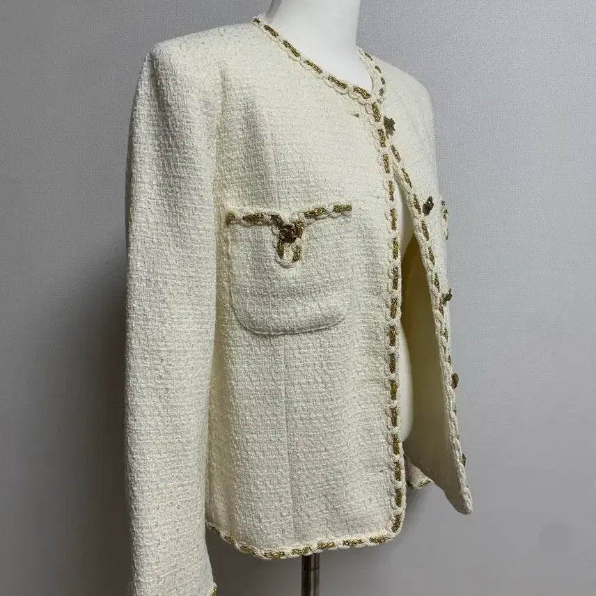 [BUNJANG] Ivory Tweed Jacket / 아이보리 금장 트위드 자켓