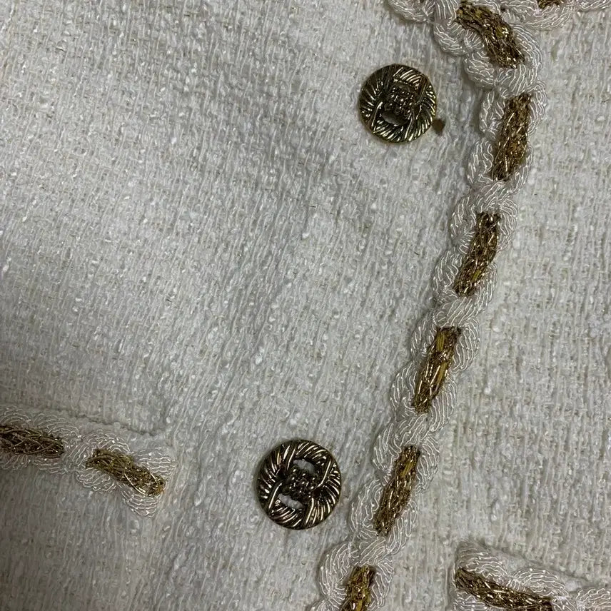[BUNJANG] Ivory Tweed Jacket / 아이보리 금장 트위드 자켓