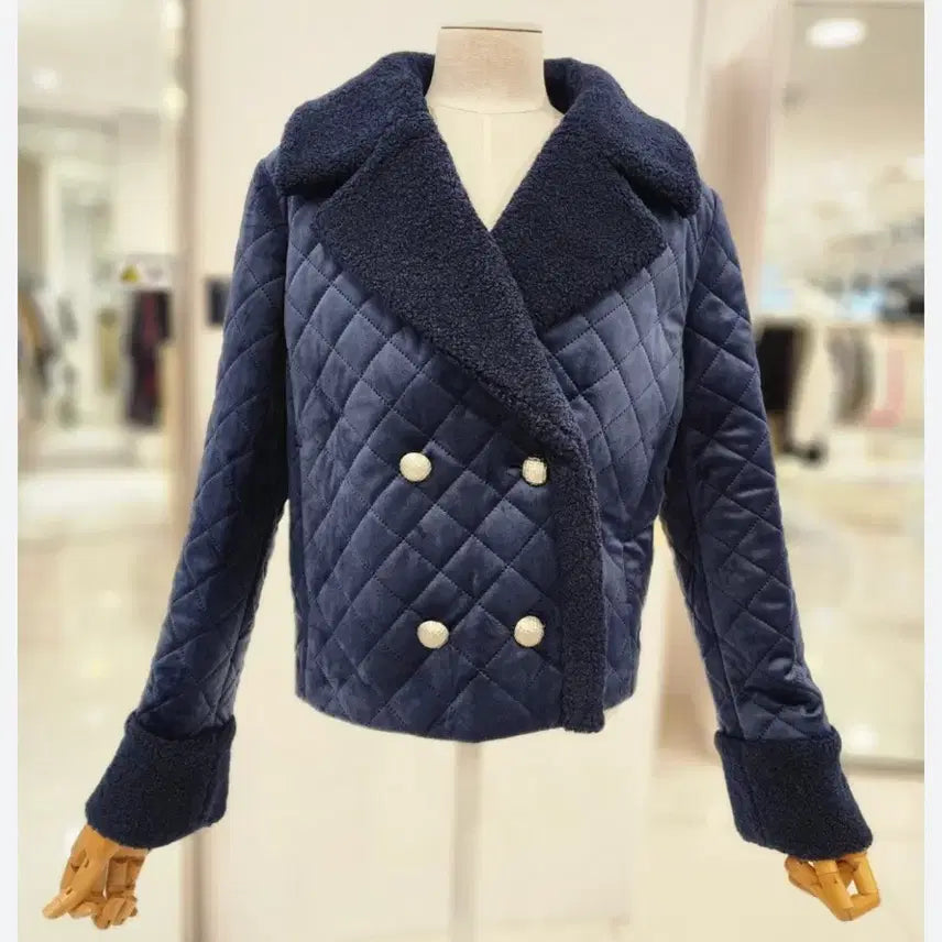 [BUNJANG] Satin Velvet Quilting Jacket / [샤틴]빅카라 벨켓 퀼팅 자켓 55