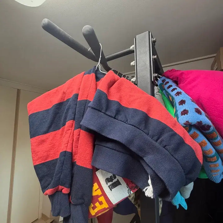 [BUNJANG] Protocol Index Stripe Polo Hoodie Red / [3] 프로토콜 인덱스 스트라이프 폴로 후드 레드