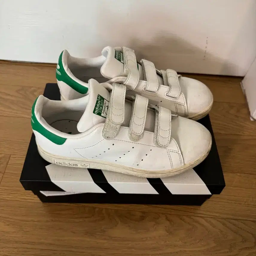 [BUNJANG] Adidas Stan Smith Velcro Green / 아디다스 스탠스미스 찍찍이 초록색
