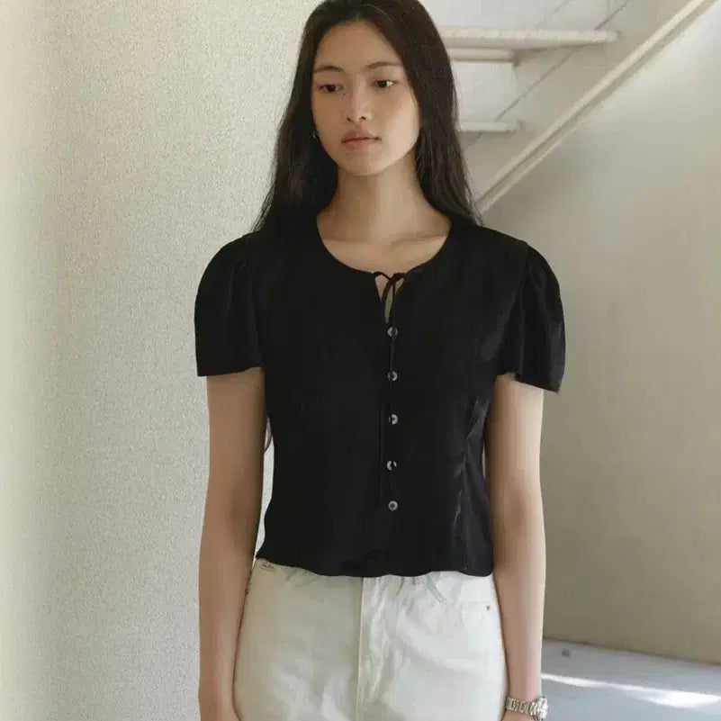 [BUNJANG] Gray Room Poise Blouse - Black (S) / [그레이룸] 포이즈 블라우스_블랙(S)