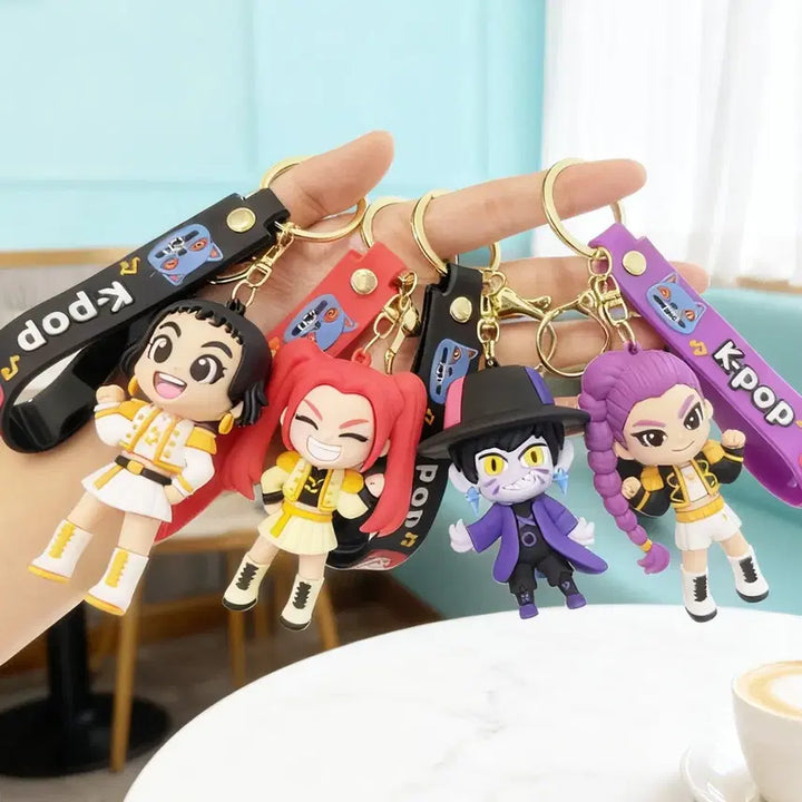 [BUNJANG] K-Pop Character Keyring 6-Set Keychain Holder Full Set / 케이팝 키링 캐릭터 키링 6종 세트 인형 키홀더 케데헌 가방 키링 풀세트