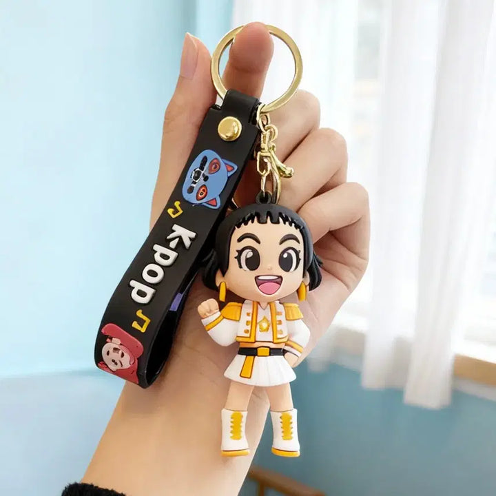 [BUNJANG] K-Pop Character Keyring 6-Set Keychain Holder Full Set / 케이팝 키링 캐릭터 키링 6종 세트 인형 키홀더 케데헌 가방 키링 풀세트