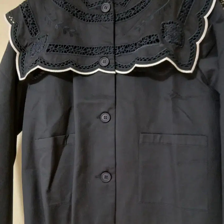[BUNJANG] Lace Collar Black Jacket + White Skirt Set (Size 66) / 레이스 카라 블랙 자켓 + 화이트 스커트 새상품 66