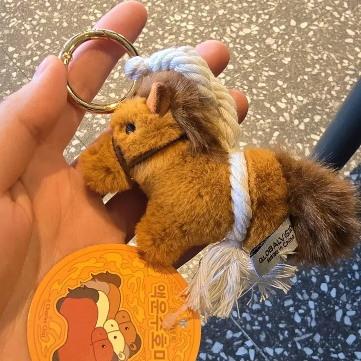 [BUNJANG] Horse Charm Keychain (Red, Brown, White) / 붉은말의 해 말 인형키링 고리