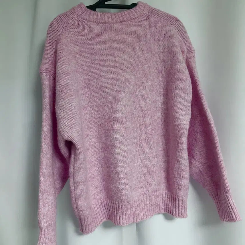 [BUNJANG] Pink Wool Long-Sleeve Knit Sweater / 딸기우유 핑크 울 긴팔 니트