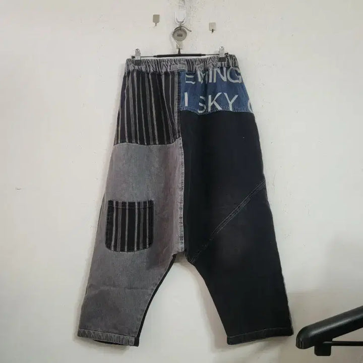[BUNJANG] Patchwork Baggy Denim Pants / 패치워크 배기 데님 팬츠
