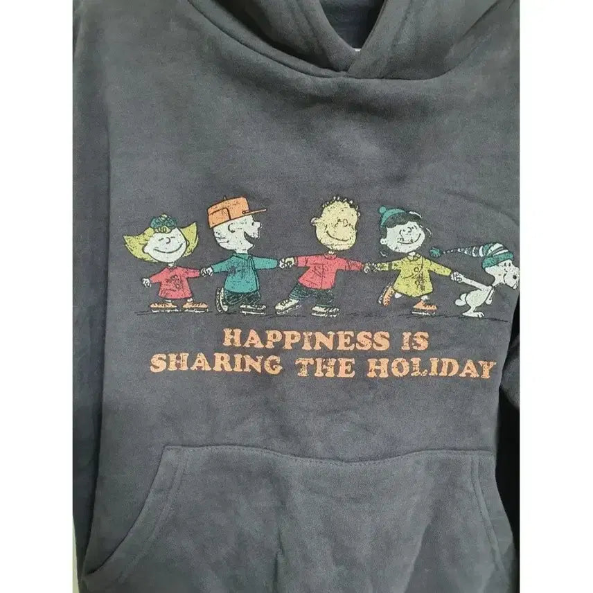 [BUNJANG] Snoopy Printing Hooded Sweatshirt Charcoal / SNOOPY 스누피 프린팅 후드티 차콜