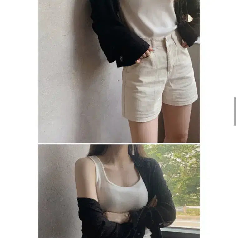 [BUNJANG] Slowand Square Knit Sleeveless - White / [슬로우앤드] 쫀쫀스퀘어 니트 슬리브리스 - 화이트