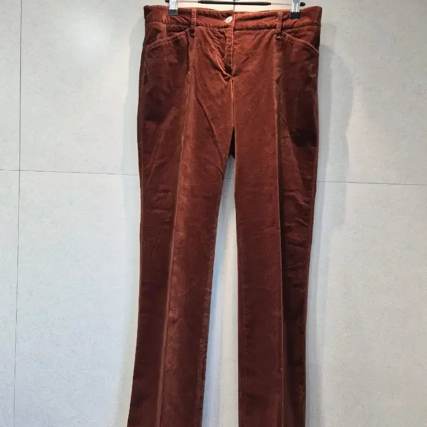 [BUNJANG] Dolce &amp; Gabbana Brown Velvet Bootcut Pants / DOLCE&amp;GABBANA 돌체앤가바나 정품 여성 브라운 벨벳 팬츠