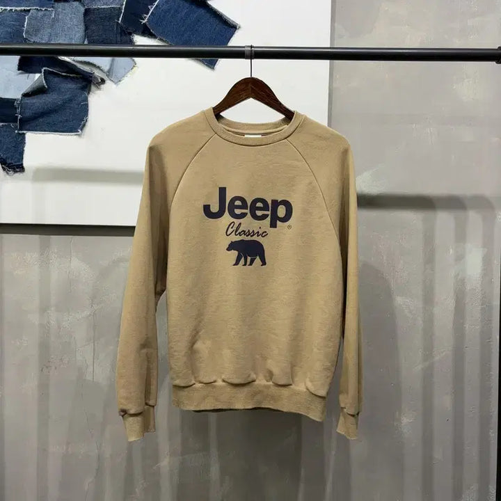 [BUNJANG] Jeep Big Logo Printed Sweatshirt / (90) 지프 캐주얼 아웃도어 빅로고 프린팅 맨투맨 긴팔 티
