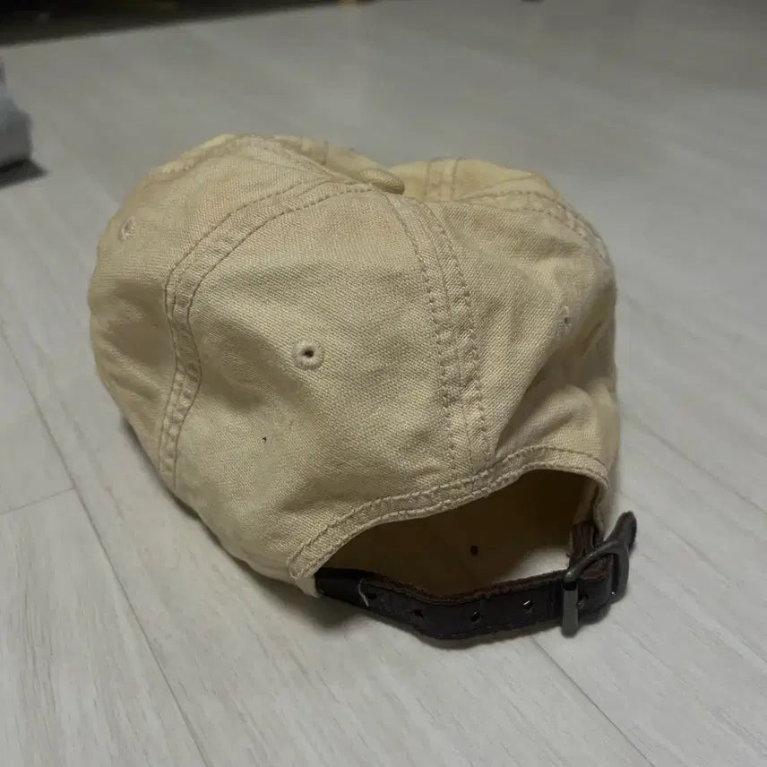[BUNJANG] Polo Ralph Lauren Leather Beige Ball Cap / 레어 빈티지 폴로 랄프로렌 가죽 베이지 볼캡